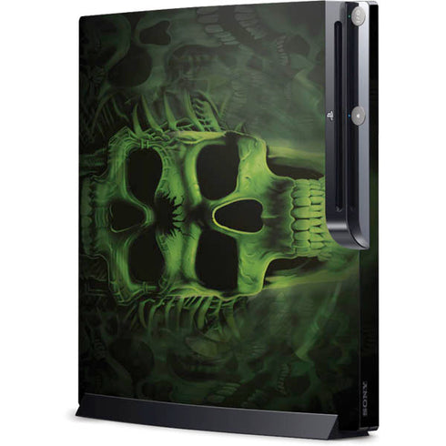 Liquid Blue Green Skulls Playstation 3 & PS3 Slim Skin