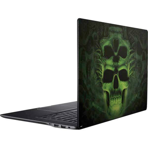 Liquid Blue Green Skulls Ativ Book 9 (15.6in 2014) Skin