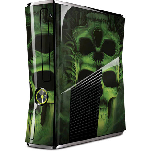 Liquid Blue Green Skulls Xbox 360 Slim (2010) Skin