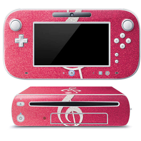 Pink Glitter Music Note Wii U (Console + 1 Controller) Skin
