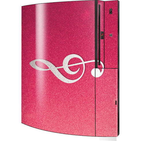 Pink Glitter Music Note Playstation 3 & PS3 Skin