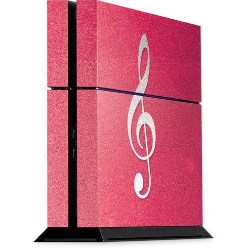 Pink Glitter Music Note PlayStation PS4 Skins