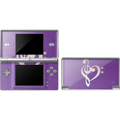 Purple Glitter Musical Heart DS Lite Skin