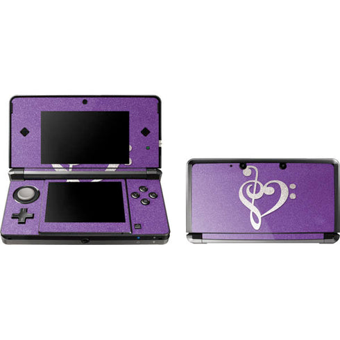 Purple Glitter Musical Heart Nintendo Skins