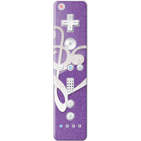 Purple Glitter Musical Heart Wii Remote Controller Skin