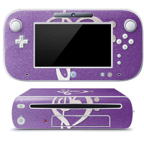Purple Glitter Musical Heart Wii U (Console + 1 Controller) Skin