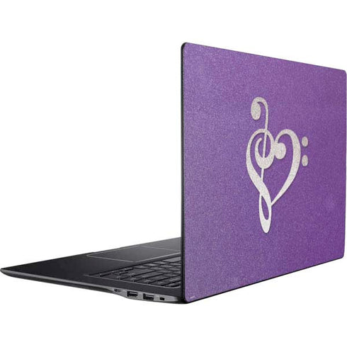 Purple Glitter Musical Heart Ativ Book 9 (15.6in 2014) Skin