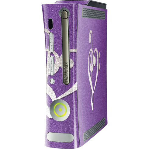 Purple Glitter Musical Heart Xbox 360 (Includes HDD) Skin