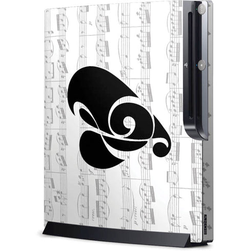 BW Musical Notes Playstation 3 & PS3 Slim Skin