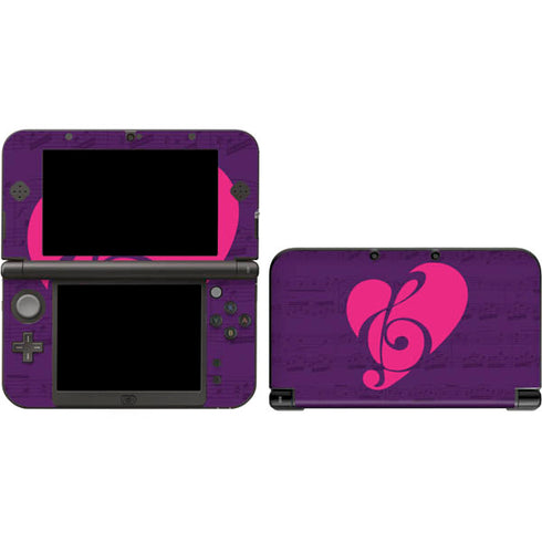Purple Musical Notes 3DS XL 2015 Skin