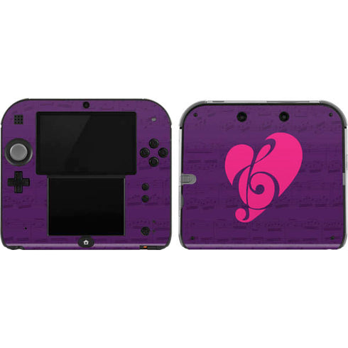 Purple Musical Notes Nintendo 2DS Skin