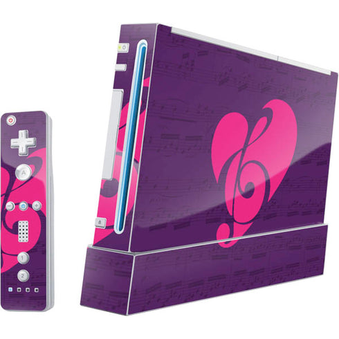 Purple Musical Notes Wii (Includes 1 Controller) Skin