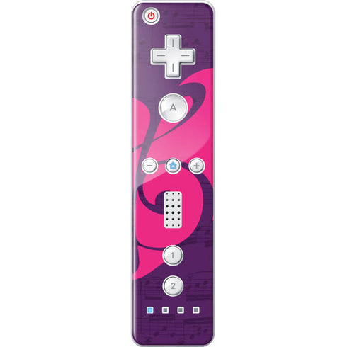 Purple Musical Notes Wii Remote Controller Skin