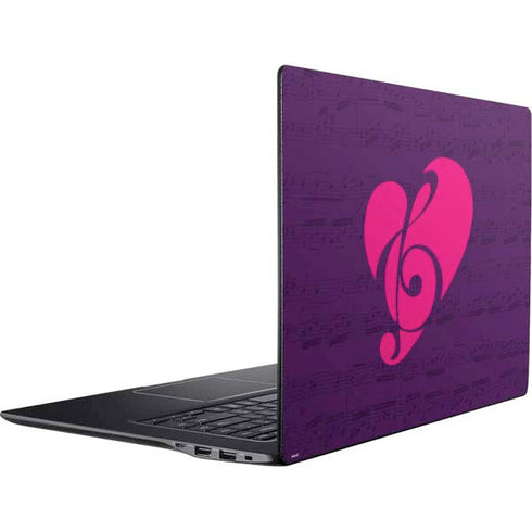 Purple Musical Notes Ativ Book 9 (15.6in 2014) Skin
