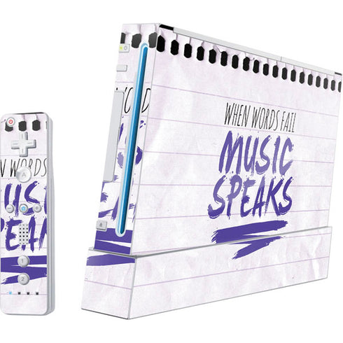 When Words Fail Music Speaks Wii (Includes 1 Controller) Skin