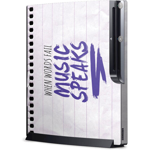 When Words Fail Music Speaks Playstation 3 & PS3 Slim Skin