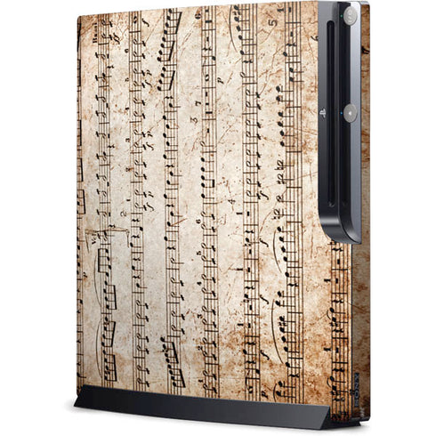 Antique Notes Playstation 3 & PS3 Slim Skin