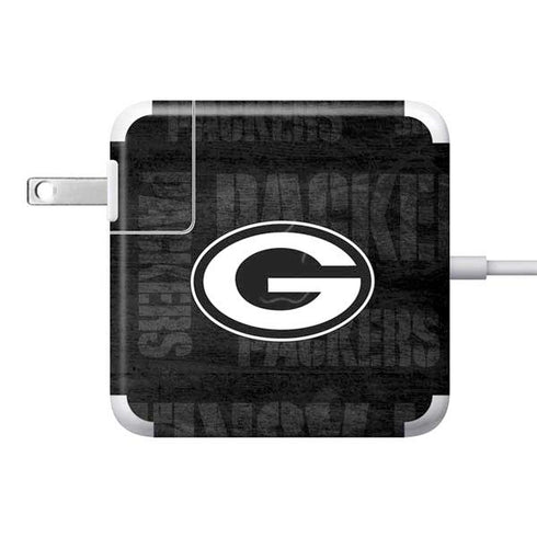 NFL Green Bay Packers Black & White 85W Power Adapter (15 and 17 inch MacBook Pro Charger) Skin