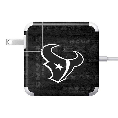 NFL Houston Texans Black & White 85W Power Adapter (15 and 17 inch MacBook Pro Charger) Skin