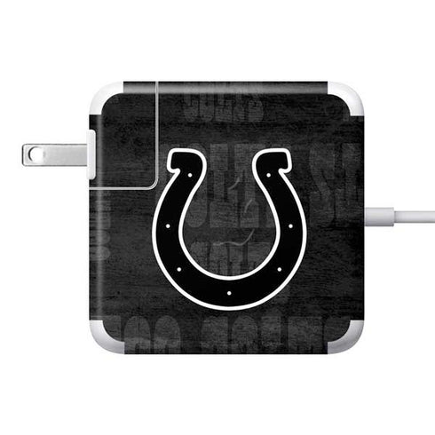 NFL Indianapolis Colts Black & White 85W Power Adapter (15 and 17 inch MacBook Pro Charger) Skin