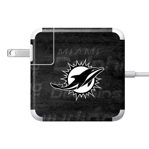 NFL Miami Dolphins Black & White 85W Power Adapter (15 and 17 inch MacBook Pro Charger) Skin