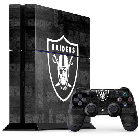 NFL Las Vegas Raiders Black & White PlayStation PS4 Skins