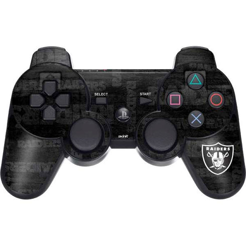NFL Las Vegas Raiders Black & White PS3 Dual Shock wireless controller Skin