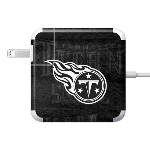 NFL Tennessee Titans Black & White 85W Power Adapter (15 and 17 inch MacBook Pro Charger) Skin
