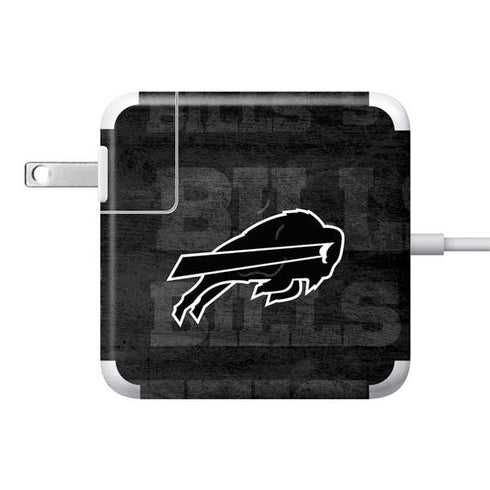NFL Buffalo Bills Black & White 85W Power Adapter (15 and 17 inch MacBook Pro Charger) Skin