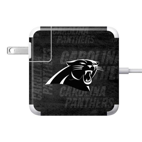 NFL Carolina Panthers Black & White 85W Power Adapter (15 and 17 inch MacBook Pro Charger) Skin