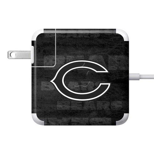 NFL Chicago Bears Black & White 85W Power Adapter (15 and 17 inch MacBook Pro Charger) Skin