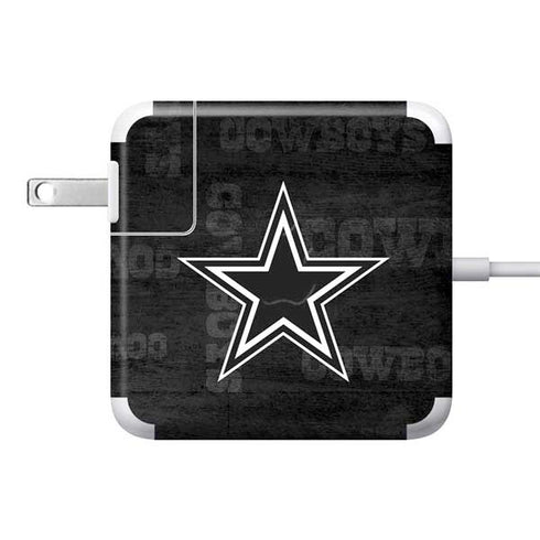 NFL Dallas Cowboys Black & White 85W Power Adapter (15 and 17 inch MacBook Pro Charger) Skin