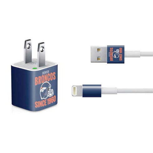 NFL Denver Broncos Helmet iPhone Charger (5W USB) Skin