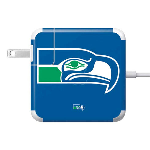 NFL Seattle Seahawks Retro Logo 85W Power Adapter (15 and 17 inch MacBook Pro Charger) Skin