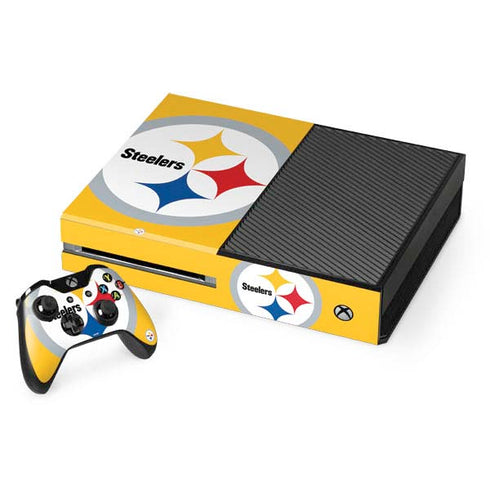NFL Pittsburgh Steelers Large Logo Xbox One Console and Controller Bundle Skin