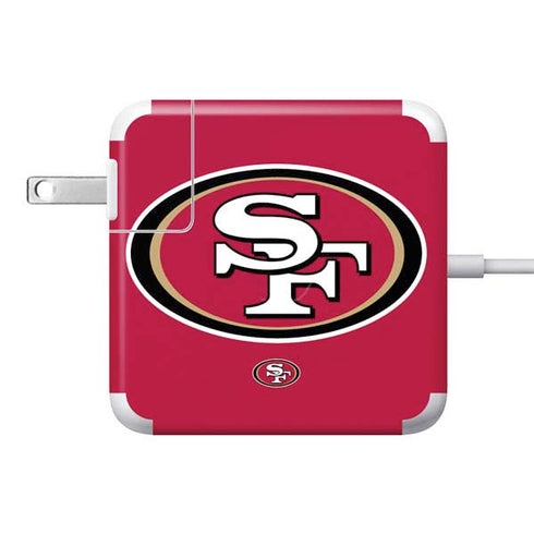 NFL San Francisco 49ers Large Logo 85W Power Adapter (15 and 17 inch MacBook Pro Charger) Skin