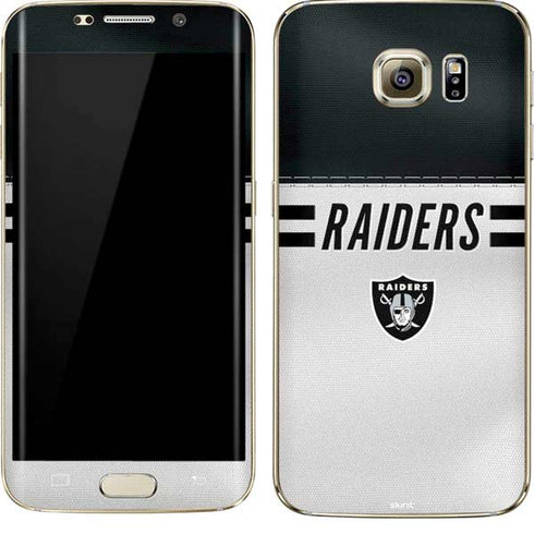 NFL Las Vegas Raiders White Striped Galaxy S7 Edge Skin