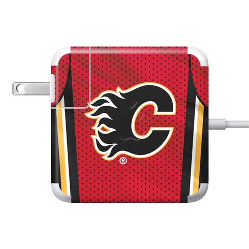 NHL Calgary Flames Home Jersey 85W Power Adapter (15 and 17 inch MacBook Pro Charger) Skin