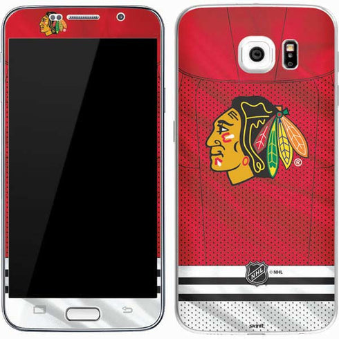 NHL Blackhawks Red Stripes Galaxy S7 Skin