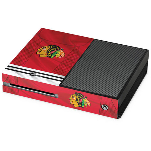 NHL Blackhawks Red Stripes Xbox One Console Skin