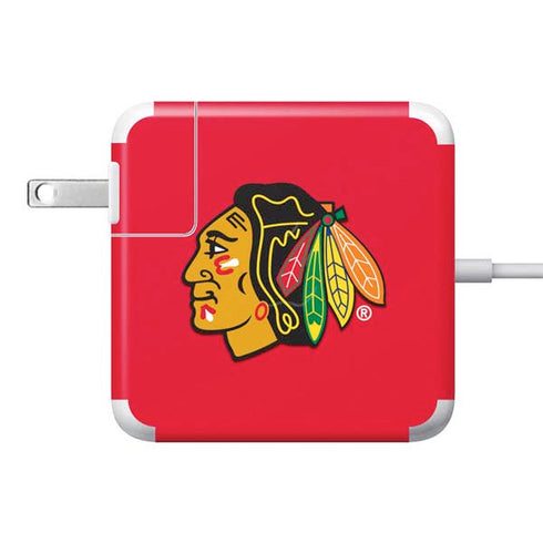 NHL Chicago Blackhawks Solid Background 85W Power Adapter (15 and 17 inch MacBook Pro Charger) Skin