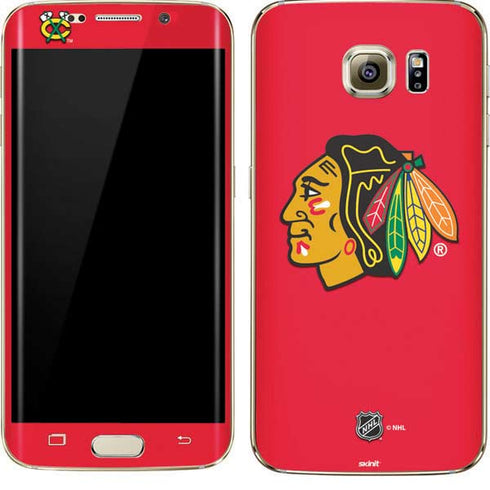 NHL Chicago Blackhawks Solid Background Galaxy S7 Edge Skin