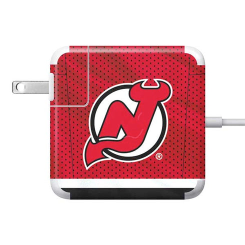 NHL New Jersey Devils Home Jersey 85W Power Adapter (15 and 17 inch MacBook Pro Charger) Skin
