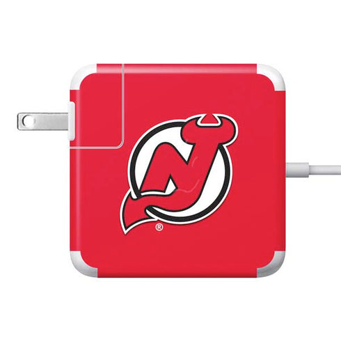 NHL New Jersey Devils Solid Background 85W Power Adapter (15 and 17 inch MacBook Pro Charger) Skin
