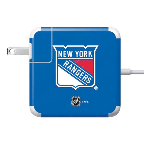 NHL New York Rangers Solid Background 85W Power Adapter (15 and 17 inch MacBook Pro Charger) Skin