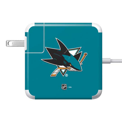 NHL San Jose Sharks Solid Background 85W Power Adapter (15 and 17 inch MacBook Pro Charger) Skin