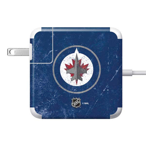 NHL Winnipeg Jets Distressed Logo 85W Power Adapter (15 and 17 inch MacBook Pro Charger) Skin