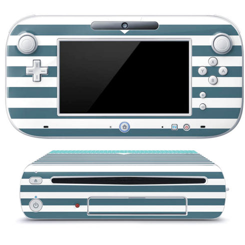 Polka Dots and Stripes Heart in Blue Wii U (Console + 1 Controller) Skin