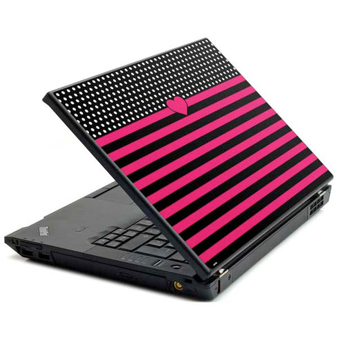 Polka Dots and Stripes Heart in Pink Lenovo T420 Skin