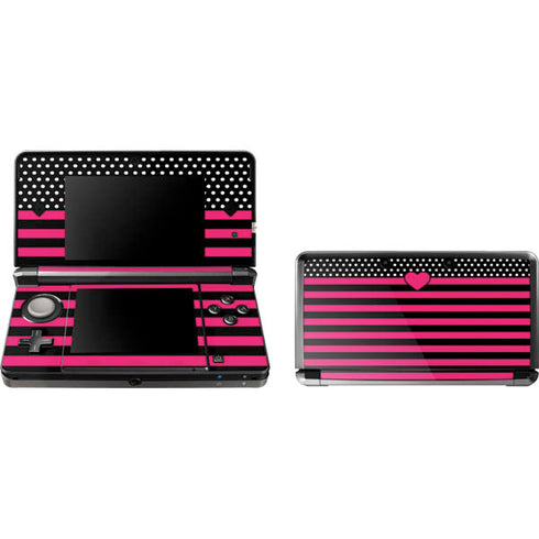Polka Dots and Stripes Heart in Pink 3DS (2011) Skin